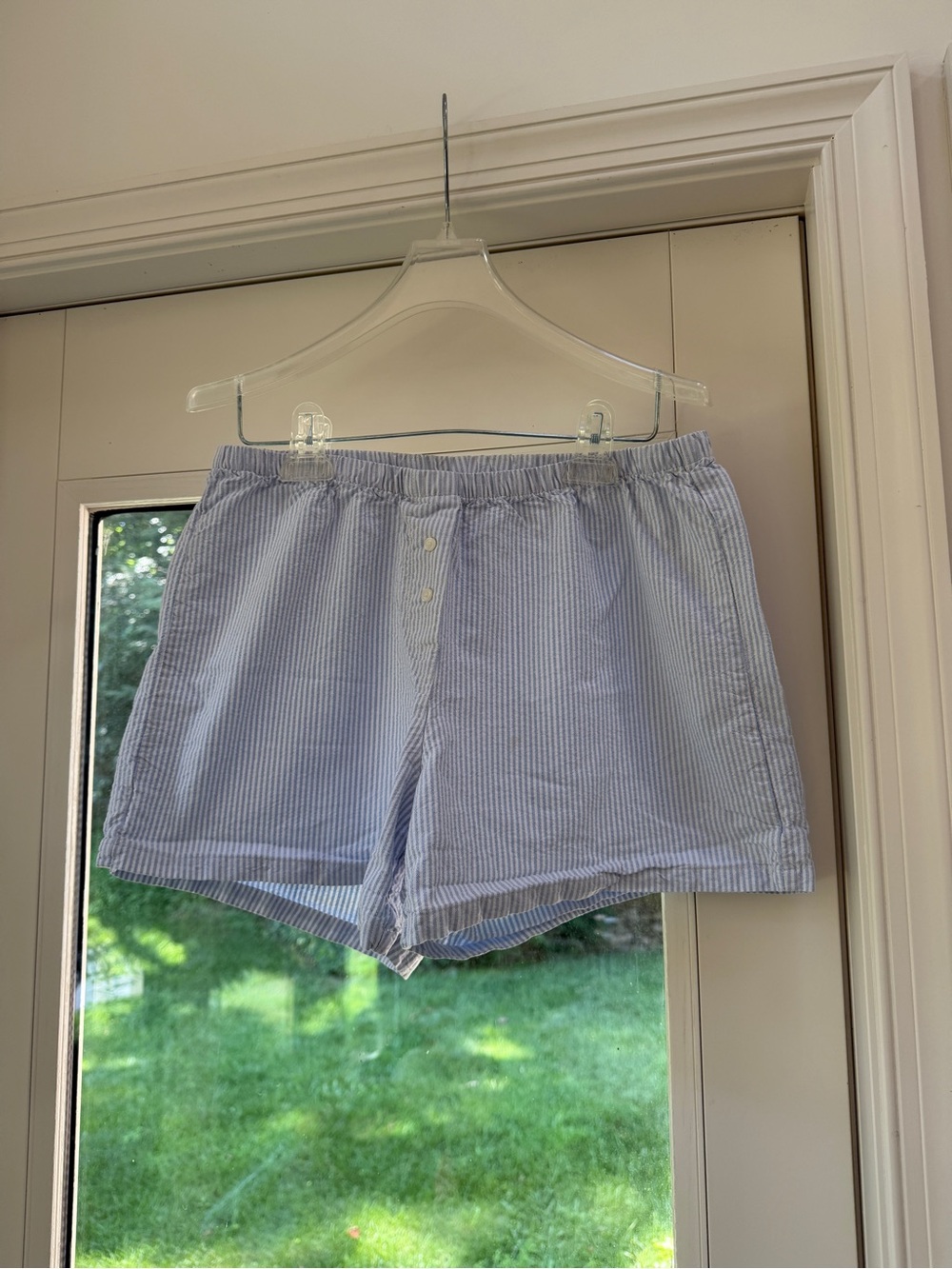 John Galt Light Blue Seersucker Shorts